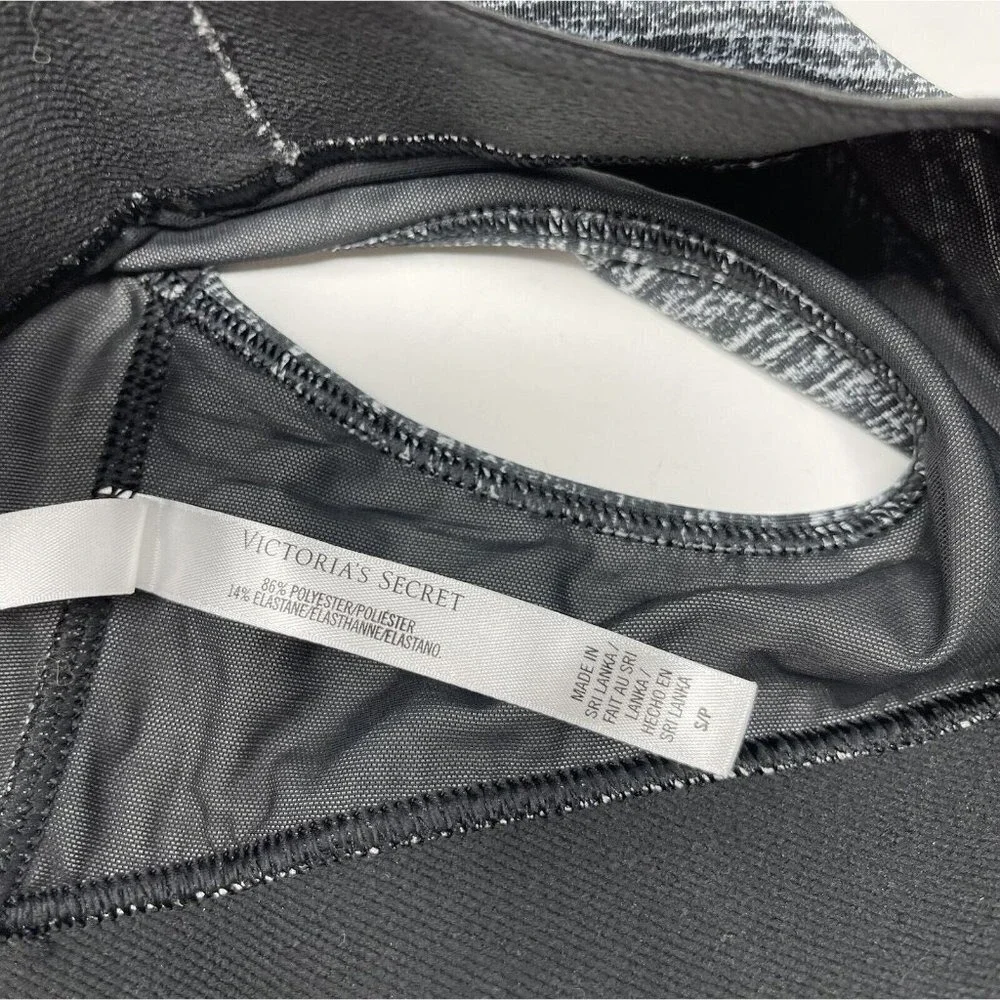 Victoria's Secret VSX Unpadded Sports‎ Bra Women's Size Small Black Spacedye